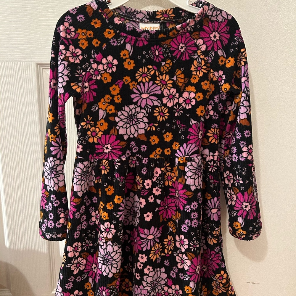 Jumping Beans Floral Kids Dress - Pink, Orange, Black